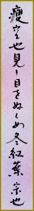 痩空也見し目をぬくめ冬紅葉 加古宗也