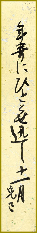 年寄にひととせ迅し十一月　辻田克巳